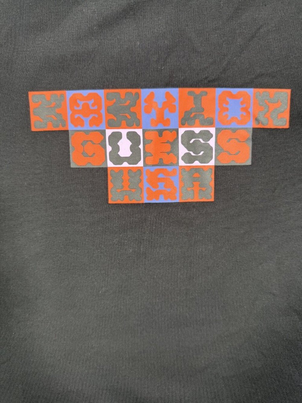 New Guess X Babylon Shirt Men's Large Black Checker Logo Graphic Tee Streetwear - Picture 3 of 14